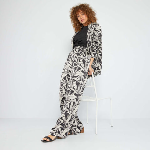 Pantalon large à motif