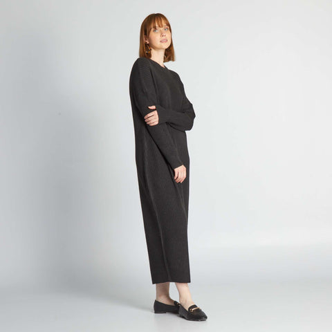 Robe longue oversize et côtelée