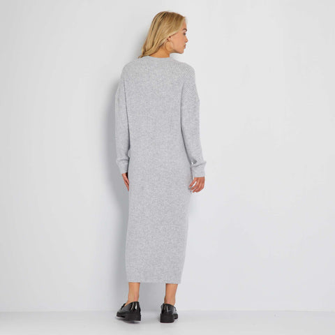 Robe longue oversize et côtelée