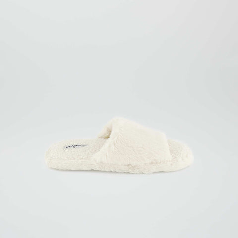 Chaussons mules effet moutonné
