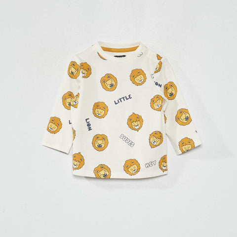Ensemble tee-shirt imprimé + pantalon french terry