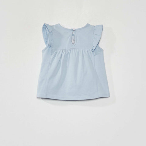 Tee-shirt brodé avec manches volantées