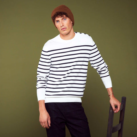 Pull marinière à col rond
