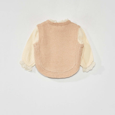 Pull sans manches + blouse intégrée