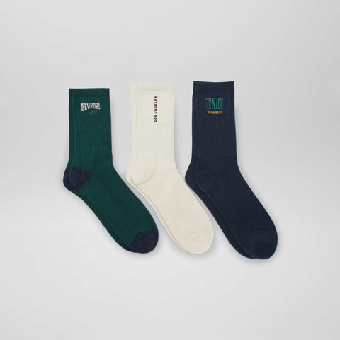 Lot de 3 chaussettes avec message