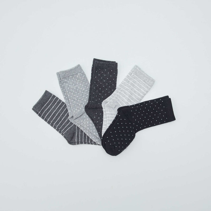 Lot de 5 paires de chaussettes – Gris – Kiabi Maroc