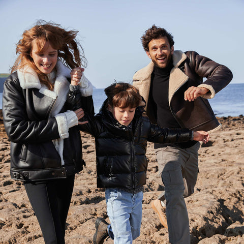 Blouson bombardier doublé effet moutonné