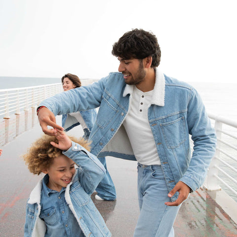 Veste en jean doublée effet moutonné