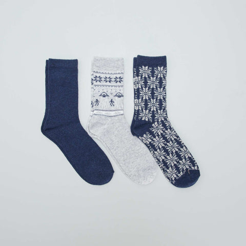 Lot de 3 paires de chaussettes jacquard