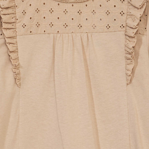 T-shirt à manches longues avec broderie anglaise