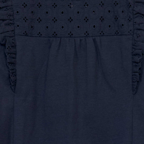T-shirt à manches longues avec broderie anglaise