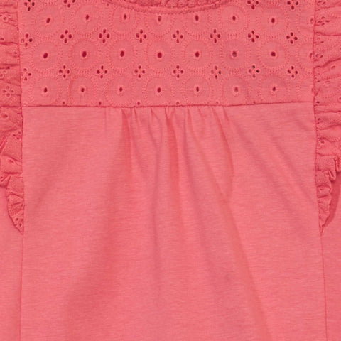 T-shirt à manches longues avec broderie anglaise