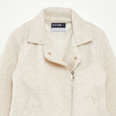 Veste en maille avec ouverture zippée asymétrique