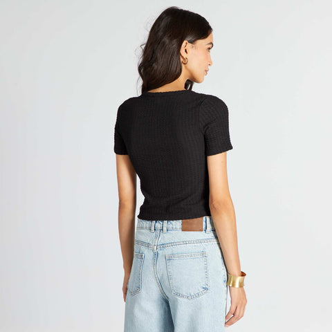 T-shirt en maille gaufrée