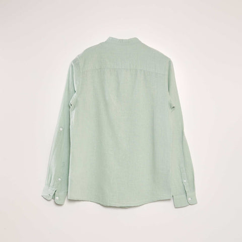 Chemise à manches longues avec lin
