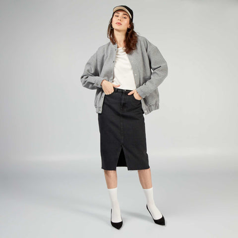 Veste type lainage avec base élastiquée