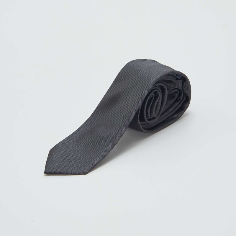 Cravate unie texturée – Noir – Kiabi Maroc
