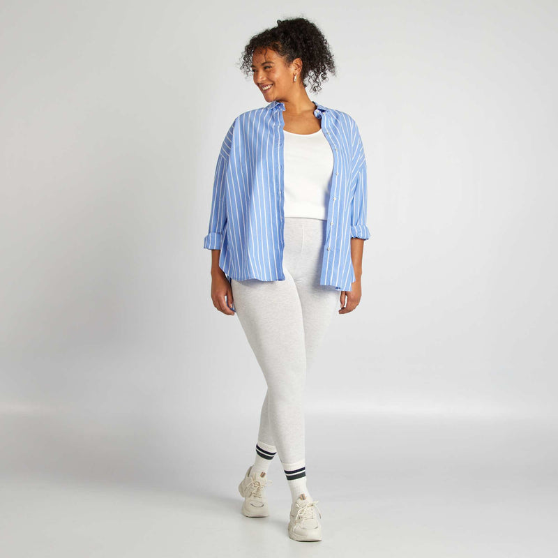 Legging long en coton – Gris – Kiabi Maroc