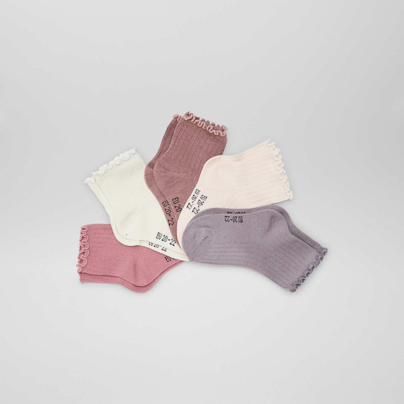 Lot de 5 chaussettes à volants – Rose – Kiabi Maroc