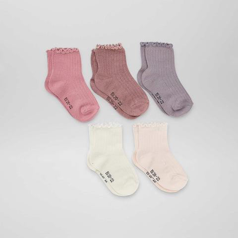 Lot de 5 chaussettes à volants