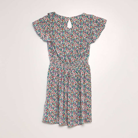 Robe à volants imprimée