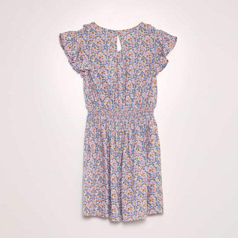 Robe à volants imprimée