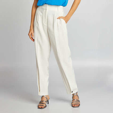 Pantalon droit à taille haute
