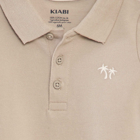 Polo en piqué de coton 'palmier'