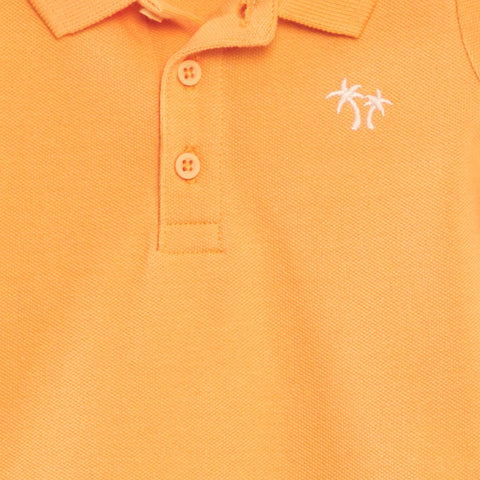 Polo en piqué de coton 'palmier'