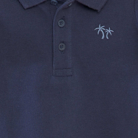 Polo en piqué de coton 'palmier'