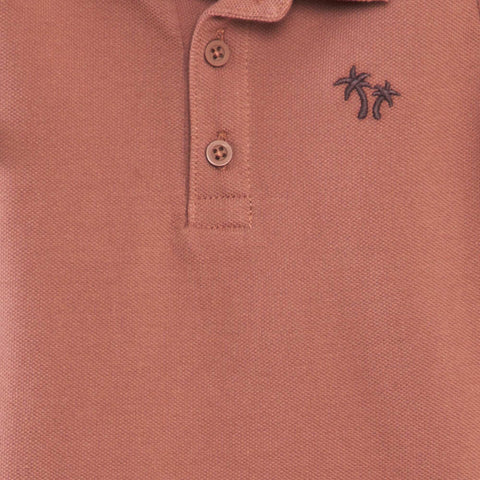 Polo en piqué de coton 'palmier'