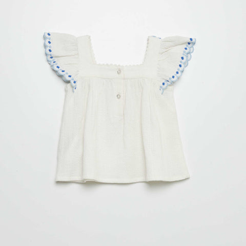 Blouse manches courtes en seersucker