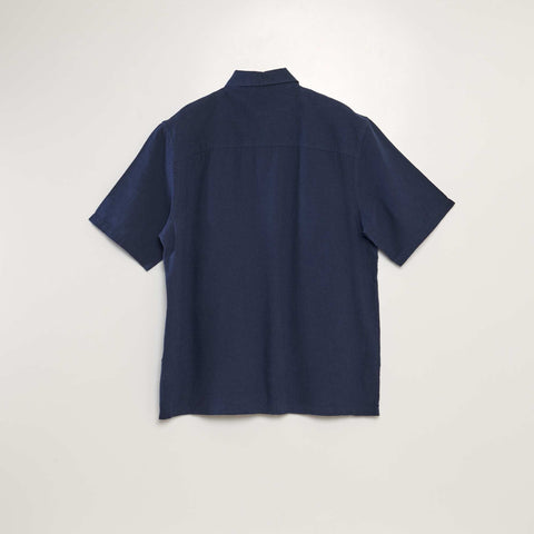 Chemise à manches courtes avec lin