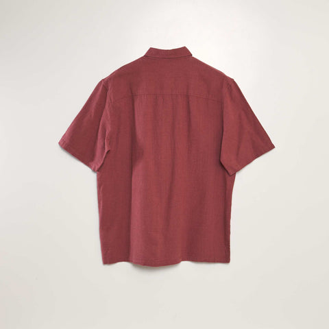 Chemise à manches courtes avec lin