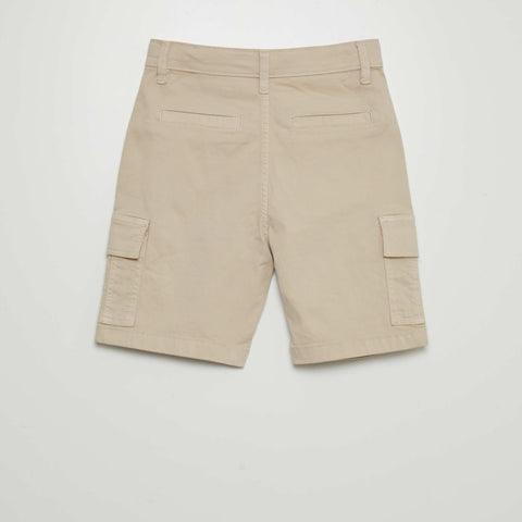 Bermuda droit à taille ajustable avec poches