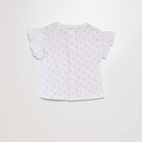 Tee-shirt avec manches broderie anglaise