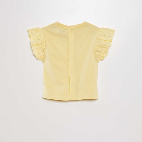 Tee-shirt avec manches broderie anglaise