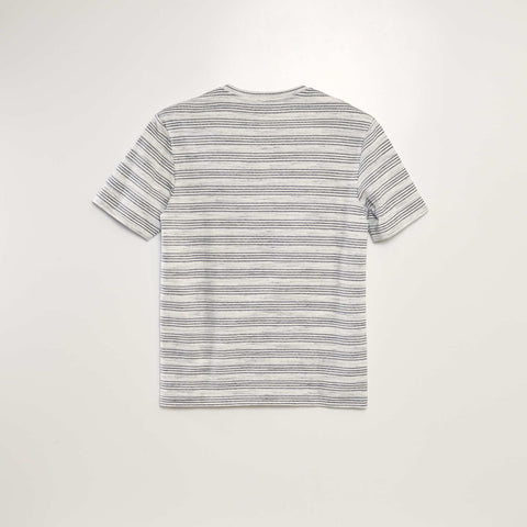 T-shirt rayé à col tunisien