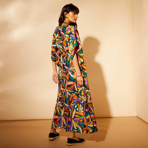 Robe de plage longue imprimée