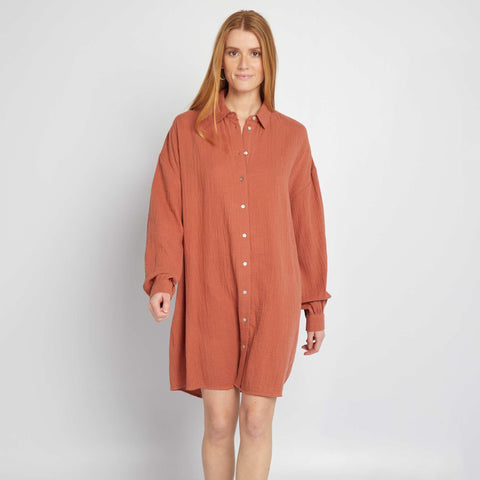 Chemise oversize en gaze de coton