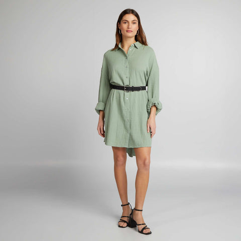 Chemise oversize en gaze de coton
