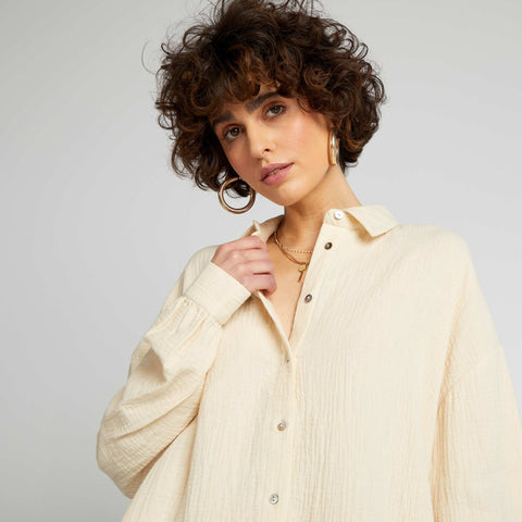 Chemise oversize en gaze de coton