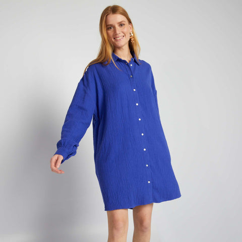 Chemise oversize en gaze de coton