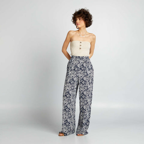 Pantalon large imprimé