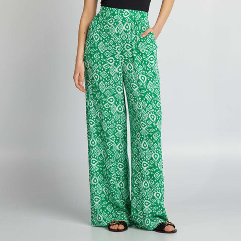 Pantalon large imprimé