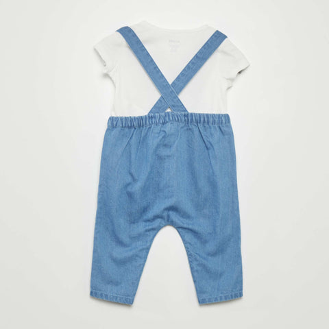 Ensemble body + salopette en denim