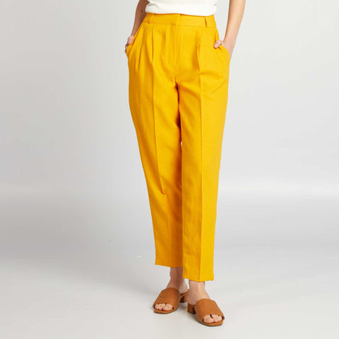 Pantalon cigarette en lin