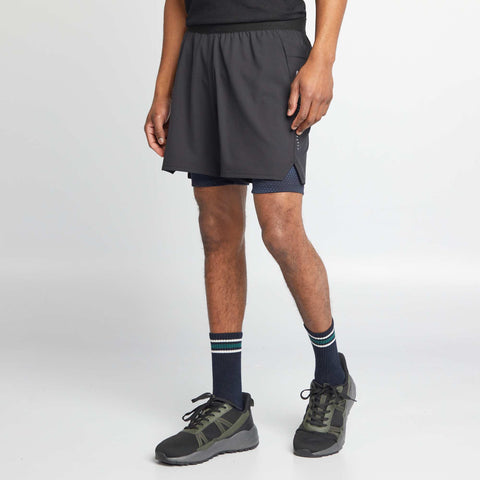 Short de sport 2-en-1