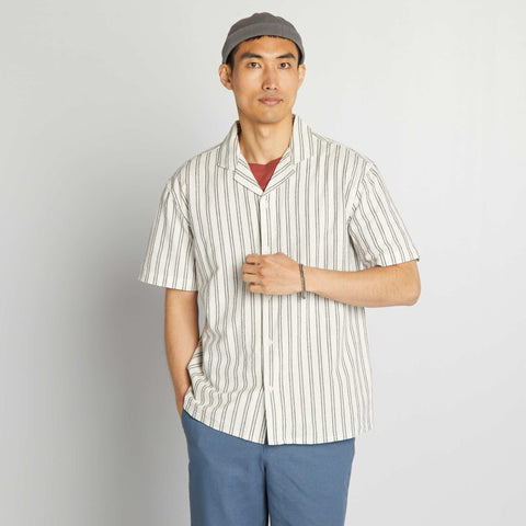 Chemise droite en lin mélangé