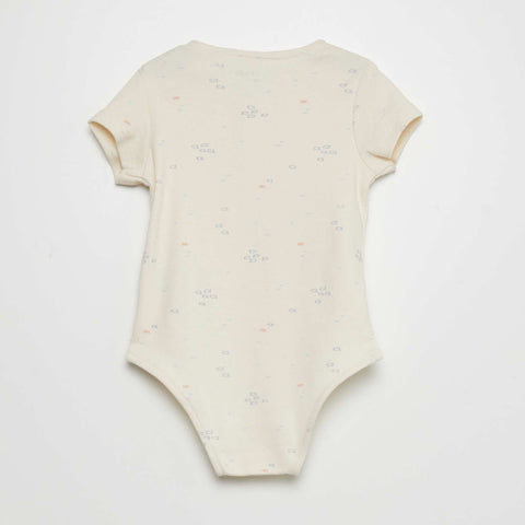Body manches courtes motif 'poissons'